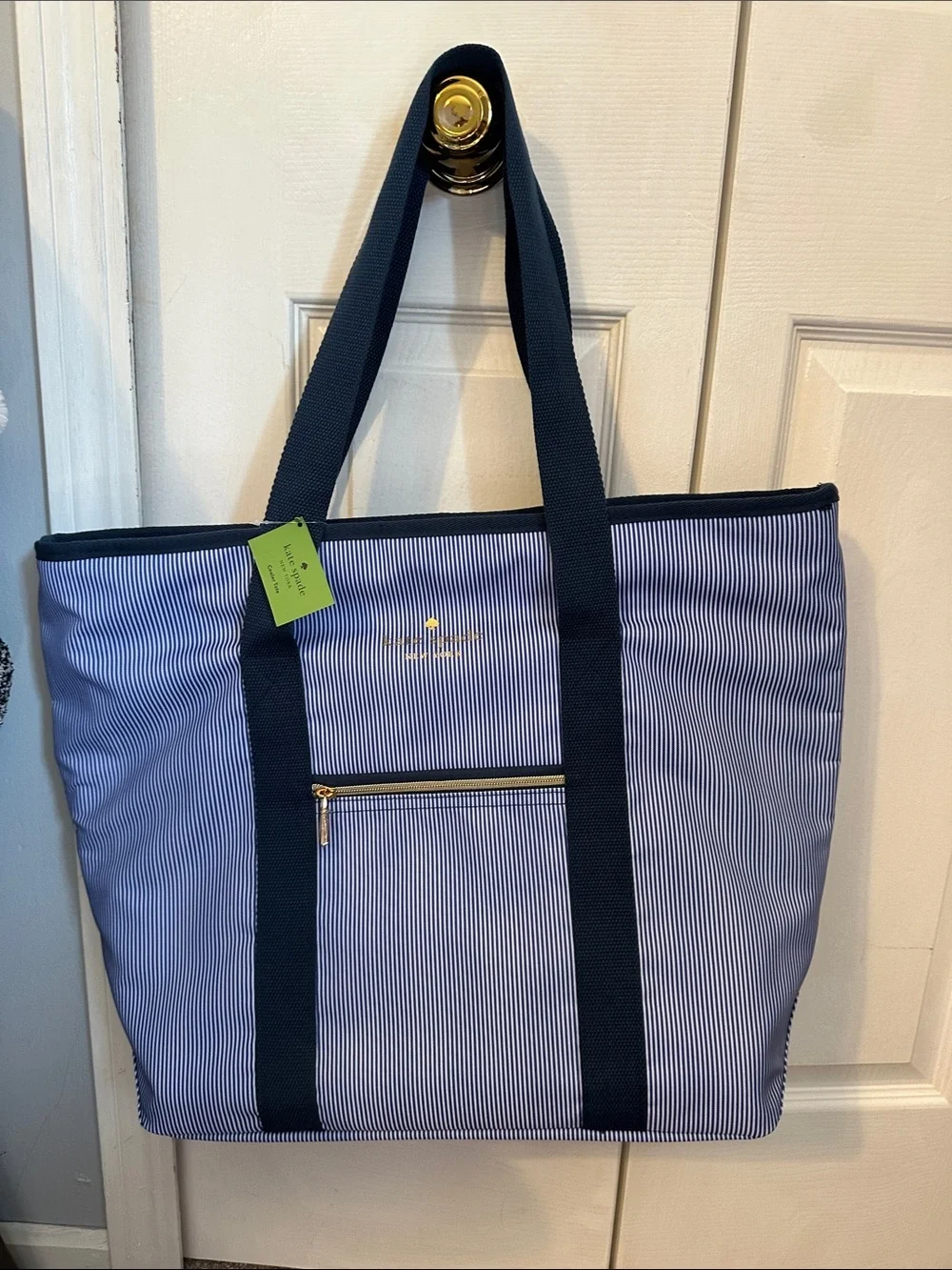 Nwt Kate spade blue stripe cooler tote bag